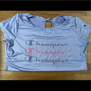 Girls size 10/12 Champion T-shirt. Blue/purple color. Dri fit material.